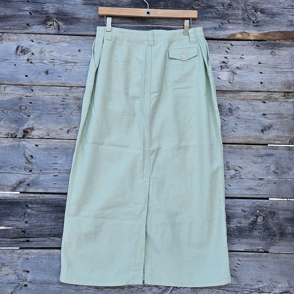 Mint Linen Maxi Skirt